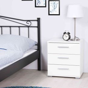 Chevet en bois coloris blanc - CH7030