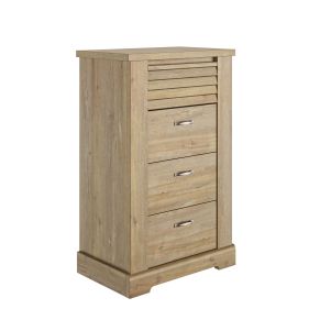 Chiffonier en bois clair 4 tiroirs imitation châtaignier - CF5069