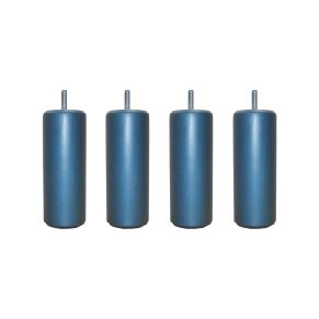 4 pieds cylindriques bleu paon 