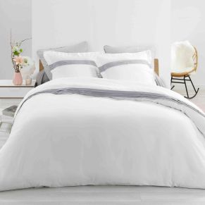 Parure de lit percale Astoria blanc