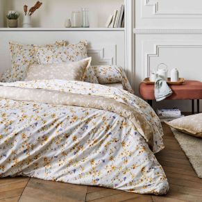 Parure de lit percale Bel Amour jaune - Tradilinge