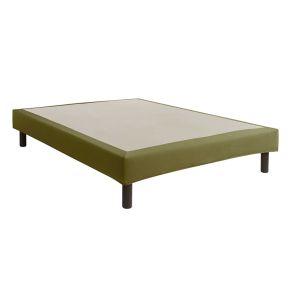 Cache-sommier intégral 100% coton vert mousse