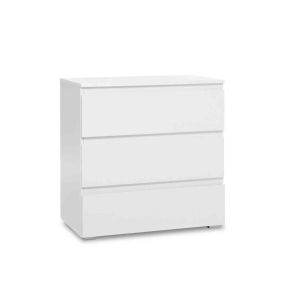 Commode 3 tiroirs en bois blanc - CO7017
