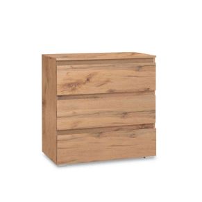 Commode 3 tiroirs en bois imitation chêne - CO7019