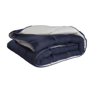 Couette bicolore bleu marine-gris très chaude 600g