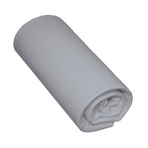 Drap Housse Bébé 100% Coton Gris - Bonnet 15 cm