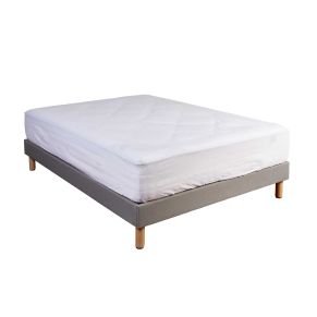 Drap housse blanc 100% coton bonnet 40 cm 140x190 - Hôtellerie