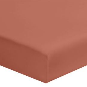 Drap housse terracotta 100% coton bonnet 30 cm