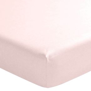 Drap housse rose aube 100% lin bonnet 30 cm 80x190 cm - Hôtellerie