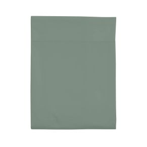 Drap plat 100% coton vert de gris