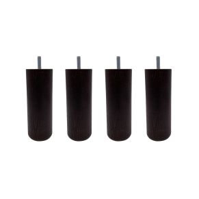 4 pieds cylindriques bois wengué 15 cm