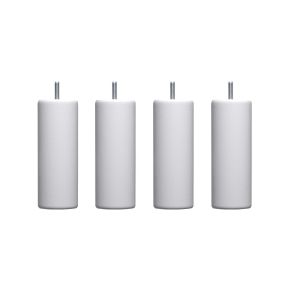 4 pieds cylindriques bois blanc 15 cm