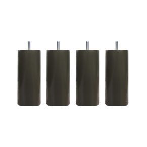 4 pieds cylindriques bois taupe 15 cm