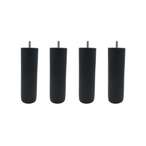 4 pieds cylindriques bois anthracite 15 cm