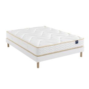 Ensemble matelas hôtellerie mousse non-feu, sommier Lune et pieds Aurore 510 - SOMEO