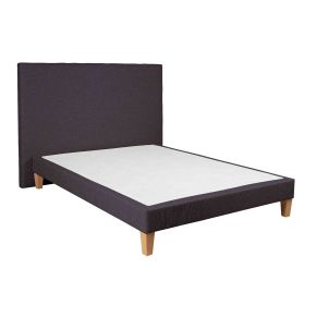 Ensemble sommier déco + tête de lit gris charcoal Someo
