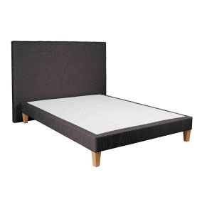 Ensemble sommier déco + tête de lit gris foncé chiné Someo