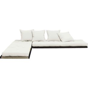 Futon canapé lit 3 places 2x70x200 CHICO écru naturel (fond blanc)