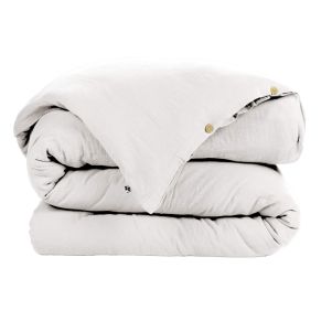 Housse de couette double gaze de coton blanc 240x220 cm - Hôtellerie