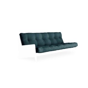 Canapé convertible en pin massif blanc matelas 130x190