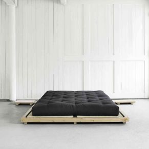 Lit au style japonais en bois naturel
