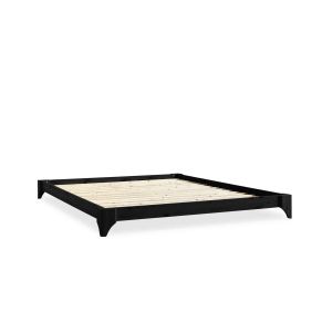 Lit en pin massif noir style japonnais
