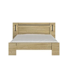 Lit en bois clair avec led sensitive - LT5072