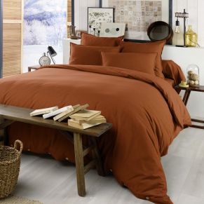 Parure de lit flanelle orange 140x200 cm - Hôtellerie