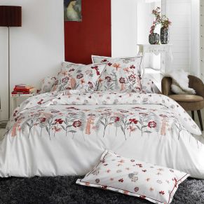 Parure de lit percale Petite Folie Rouge 140x200 cm Tradilinge - Hôtellerie