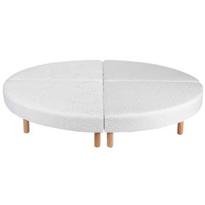 Sommier rond tapissier blanc diamètre 215 cm