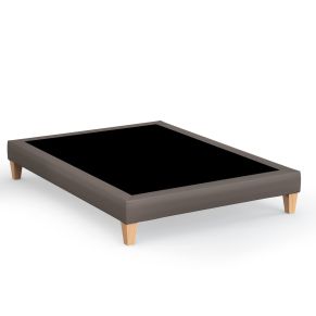 Sommier déco Someo simili cuir cacao