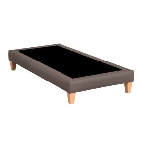 Sommier déco Someo simili cuir cacao 80x190