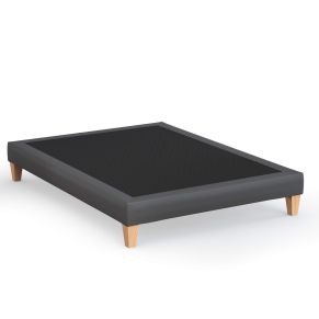 Sommier déco Someo simili cuir gris foncé matière