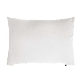 Taie d'oreiller double gaze de coton blanc 50x70 cm fond blanc