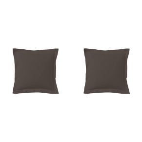 Lot de 2 taies d'oreillers 100% coton zinc