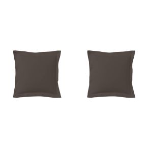 Lot de 2 taies d'oreillers 100% coton zinc