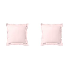 Lot de 2 taies d'oreiller rose aube 100% lin