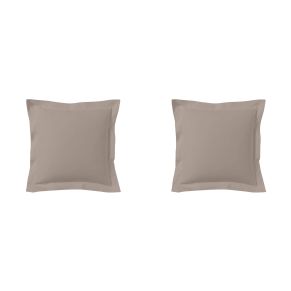 Lot de 2 taies d'oreillers percale lin