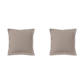 Lot de 2 taies d'oreillers percale lin