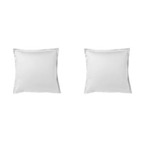 Lot de 2 taies d'oreiller blanc 100% satin de coton