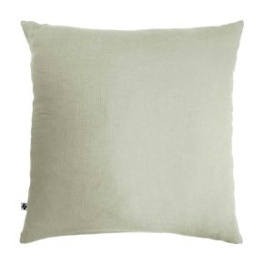 Taie d'oreiller double gaze de coton vert d'eau FOND BLANC