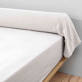 Taie de traversin double gaze de coton blanc 140 cm - Hôtellerie