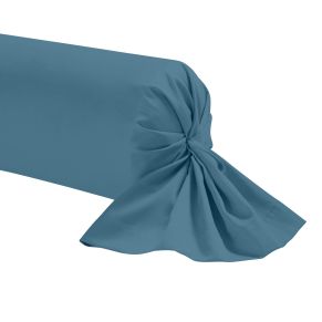 Taie de traversin bleu minéral 100% coton biologique 90 cm - Hôtellerie