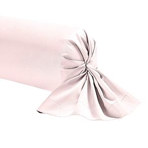 Taie de traversin rose aube 100% lin 90 cm - Hôtellerie