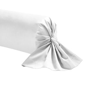 Taie de traversin blanc 100% satin de coton 90 cm - Hôtellerie