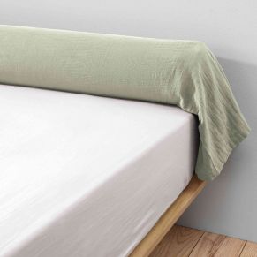 Taie de traversin double gaze de coton vert d'eau 140 cm - Hôtellerie