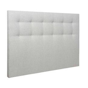 Tête de lit déco capitonnée jacquard gris blanc - Someo