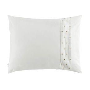 Taie d'oreiller brodée plis religieuses blanc 50x70 cm