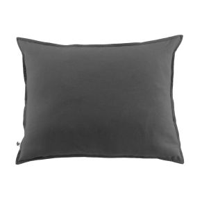 Taie d'oreiller flanelle anthracite 50x70 cm