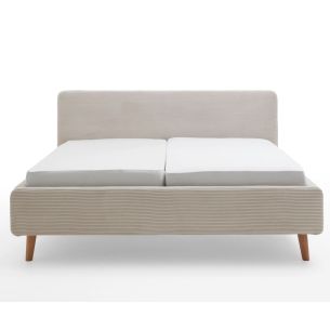 Lit capitonné en velours avec tête de lit lisse - LT8002